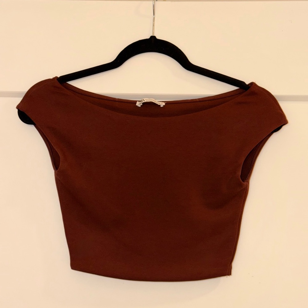 Zara Brown Crop Top